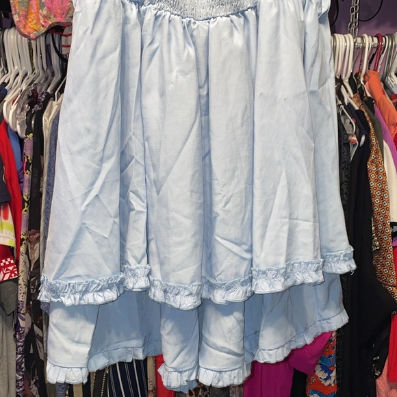 NWT NEW blue dual layer roper but looks like dress strapless frilly bodycon - Picture 9 of 11